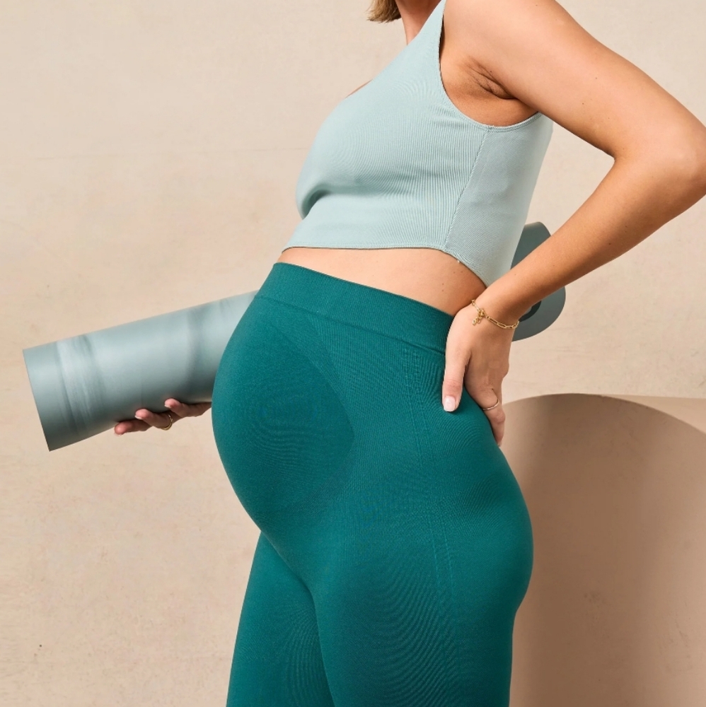 Blanqi Everyday Maternity Belly Support Leggings Viridian Sea L